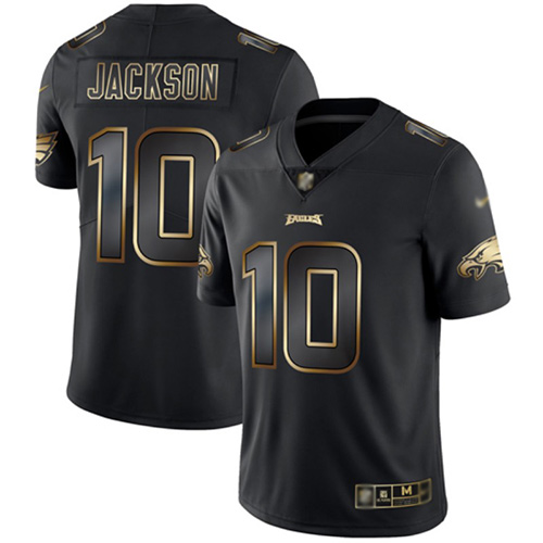 Men Philadelphia Eagles #10 DeSean Jackson Black Gold Vapor Untouchable NFL Jersey Limited Player Football->youth nfl jersey->Youth Jersey